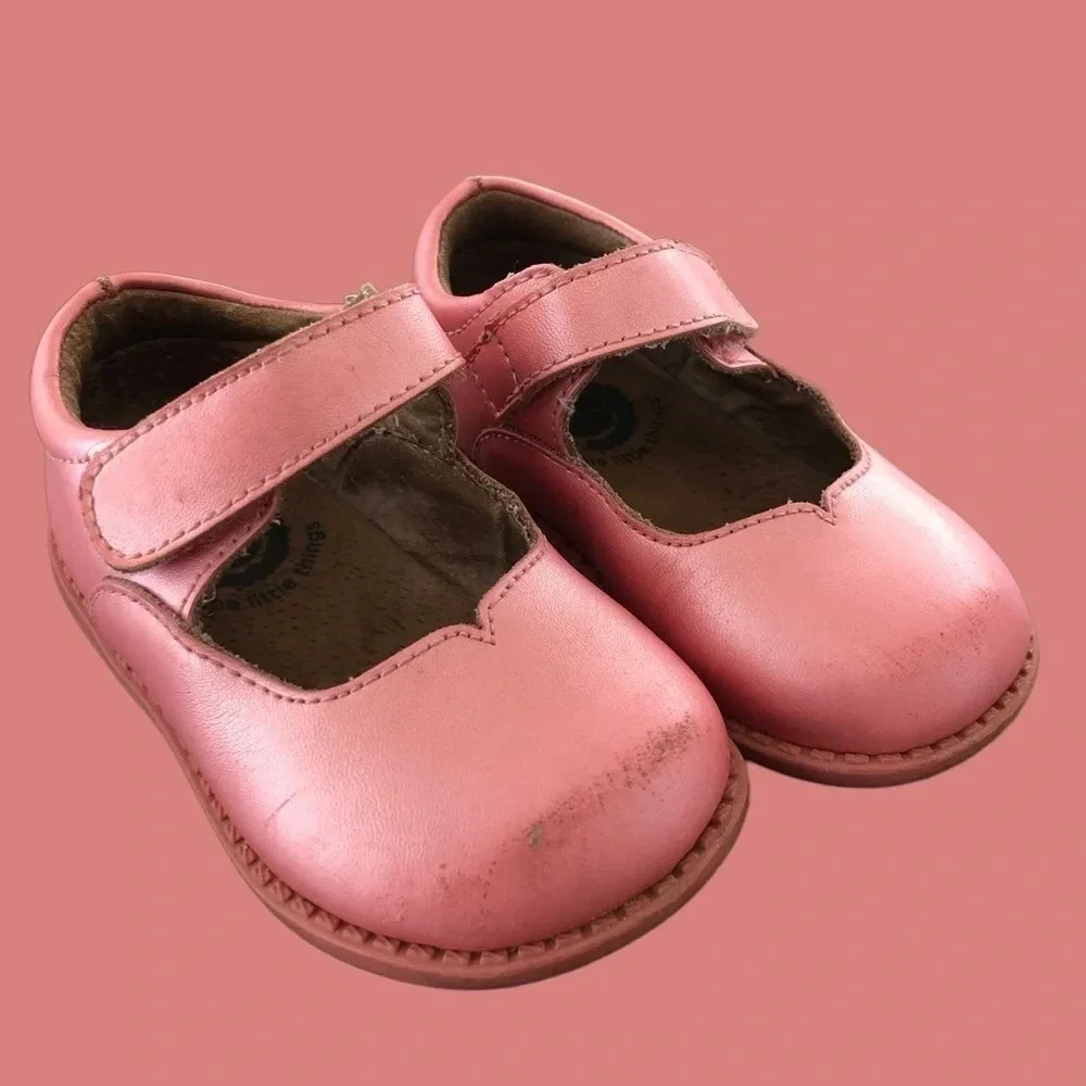 Livie & Luca baby size 5 Pink Pearl Mary Jane‎ Shoes Velcro Dressy Party School